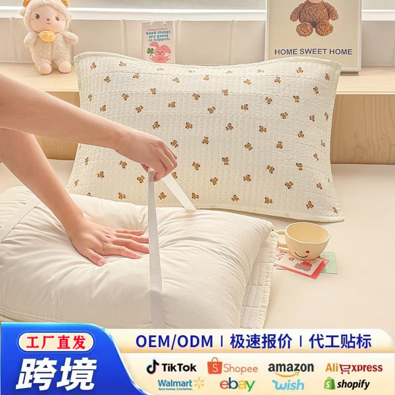 Foreign trade home textiles for eBay/Amazon: double-layer cotton gauze pillowcases in fresh style, wholesale pillow protectors.