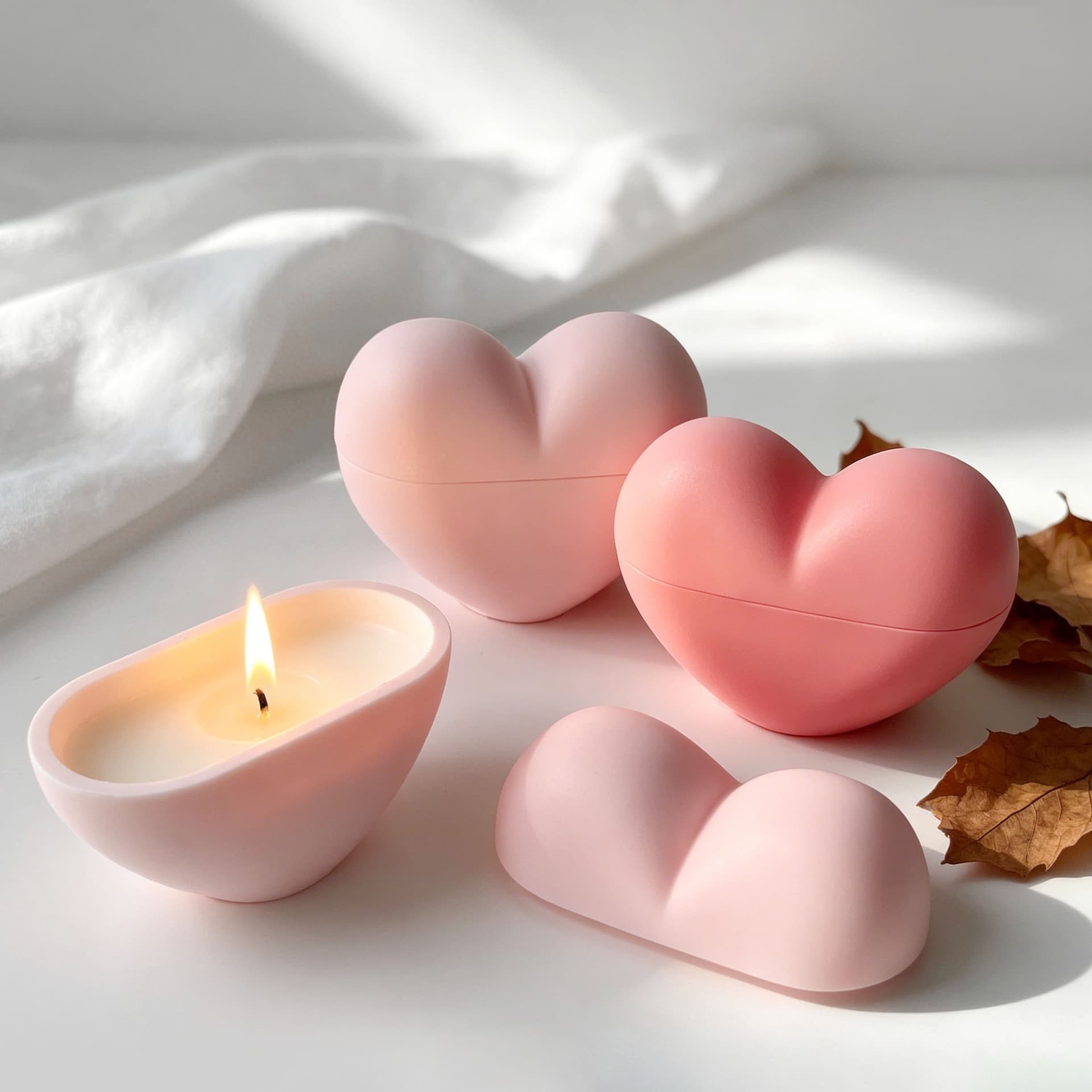 Jingmeihui Love Crystal Glue Storage Box Silicone Mold DIY Gypsum Cement Aromatherapy Candle Love Cup