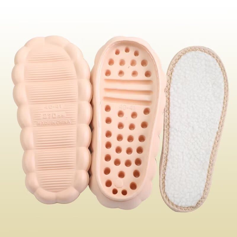 New style soft cloud-patterned edging sole, warm and lightweight, crochet ball sole, hand-crocheted lambswool comfort soft sole