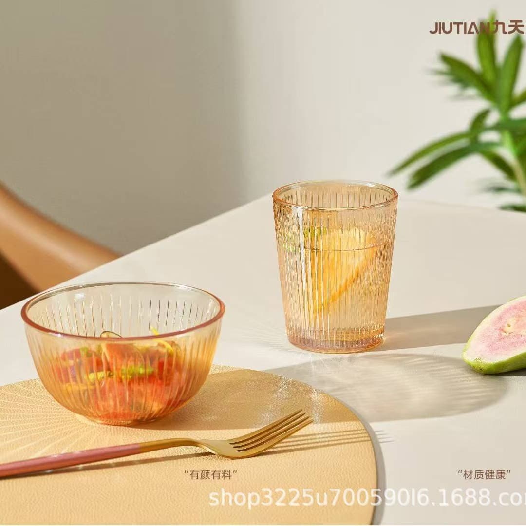 Nine Days Musang Series Heat-resistant Glass Tableware Two-piece Set Glass Cup and Bowl Set Salad Bowl