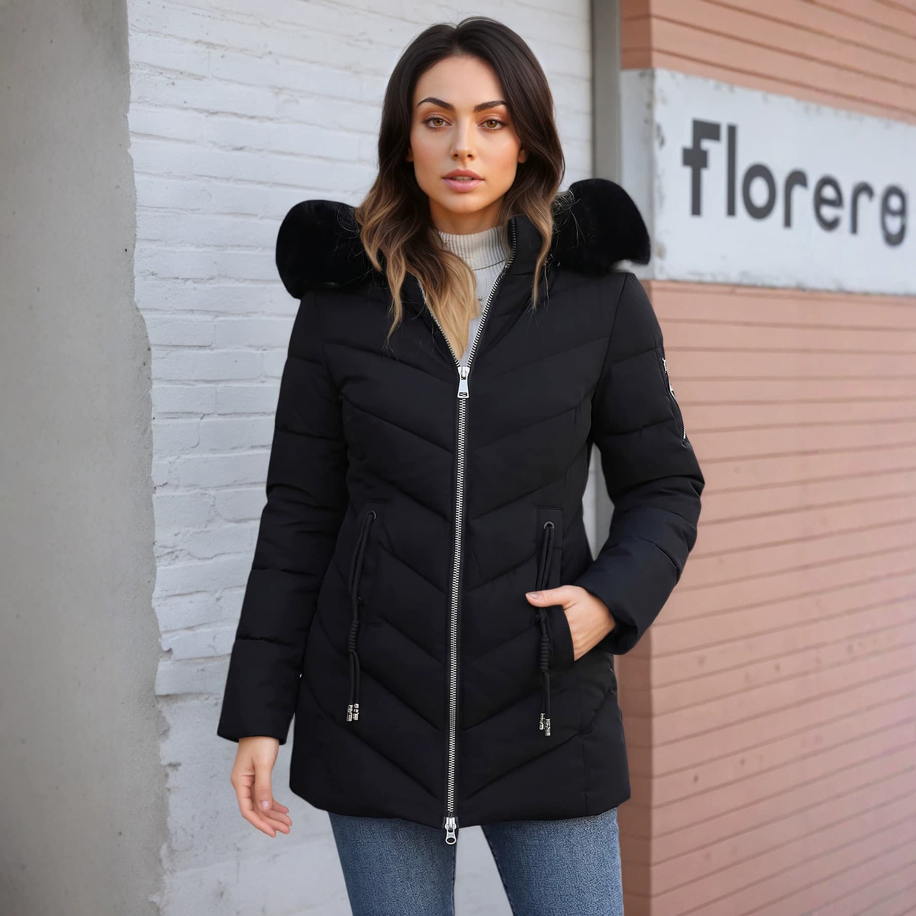 New Cross-Border Winter Mid-Length Fashionable Versatile Trendy Ins Cotton Coat
