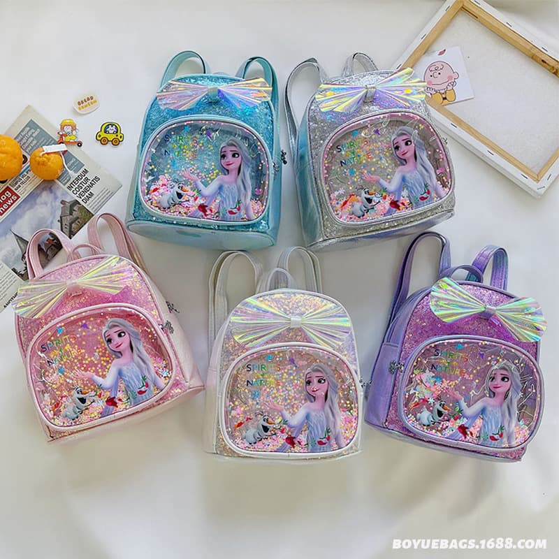 Children's Bag 2026 Fall New Sequin Bow Backpack Princess Transparent Backpack Kindergarten Schoolbag Foreign Trade