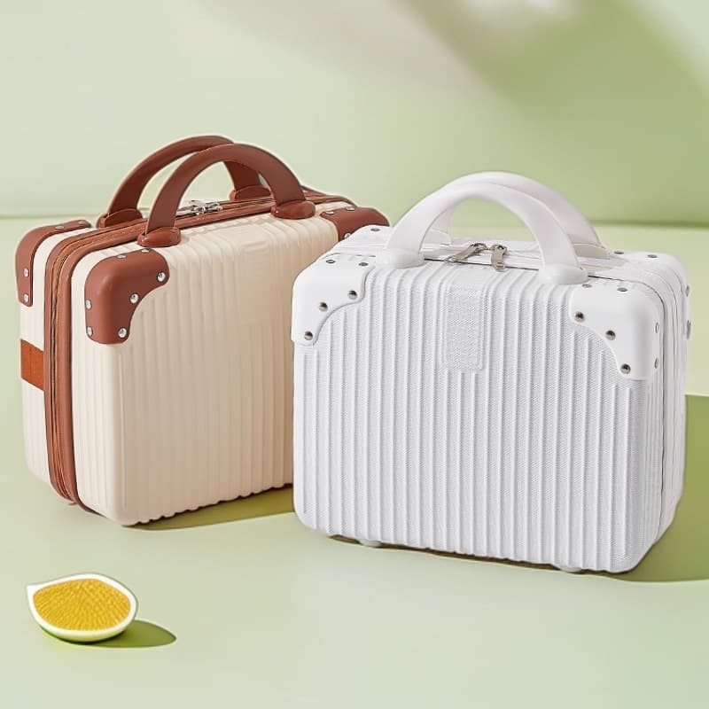 Custom Logo Small Cosmetic Case Mini Suitcase 14-inch Carry-On Storage Bag Portable Travel Lockbox