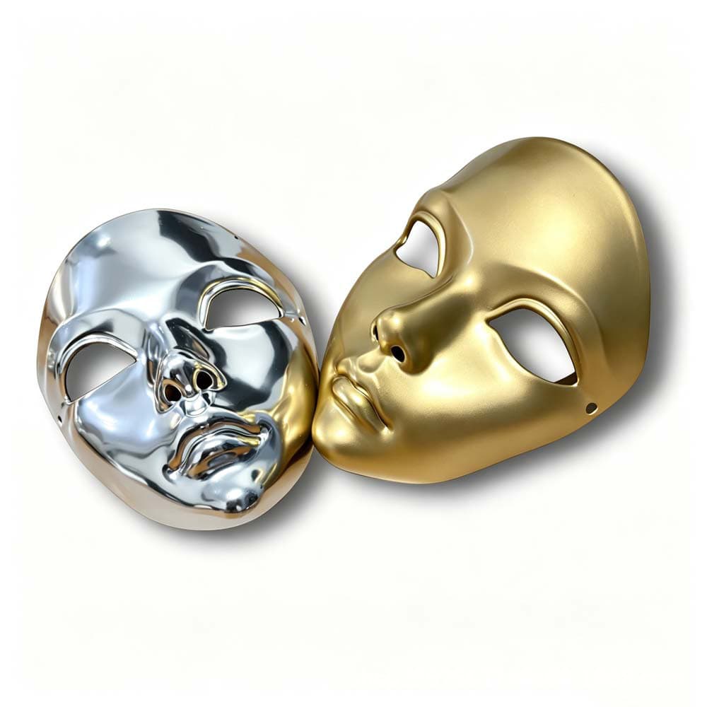 Mirror metal full face mask Halloween party dance reflective decoration props all things beauty full face pure white