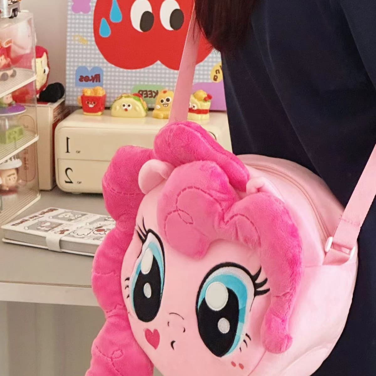 Trendy Ins-style Cute Cartoon My Little Pony Plush Crossbody Bag Sweet Girl Outing Backpack