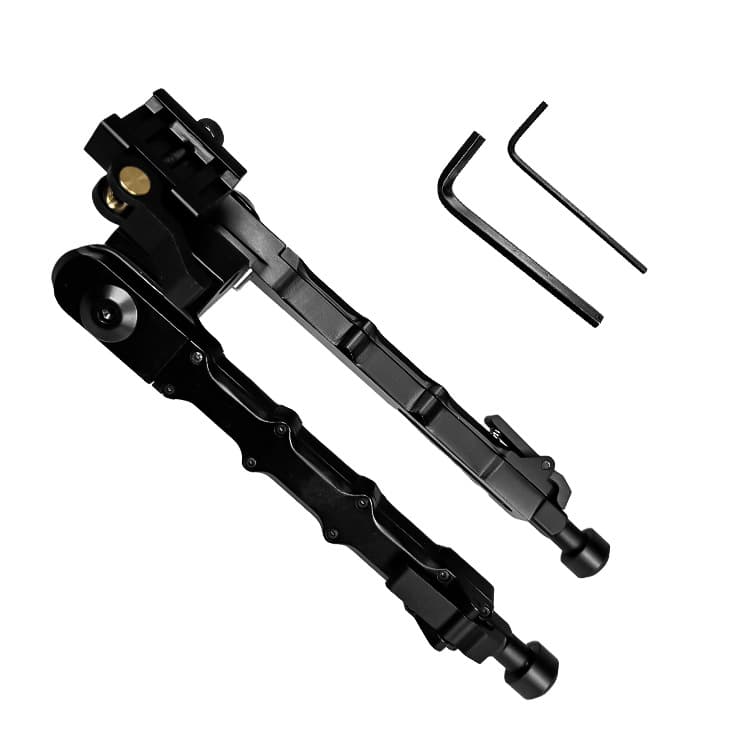 Factory Cross-Border Wholesale Outdoor Tactical V9 Integrated Flat Top Sectional Tripod, Black Aluminum Alloy Retractable Rotatable