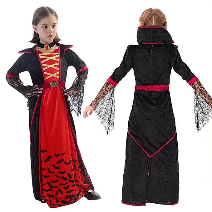 Halloween witch vampire costume, horror vampire costume, witch dress, cross-border ready stock