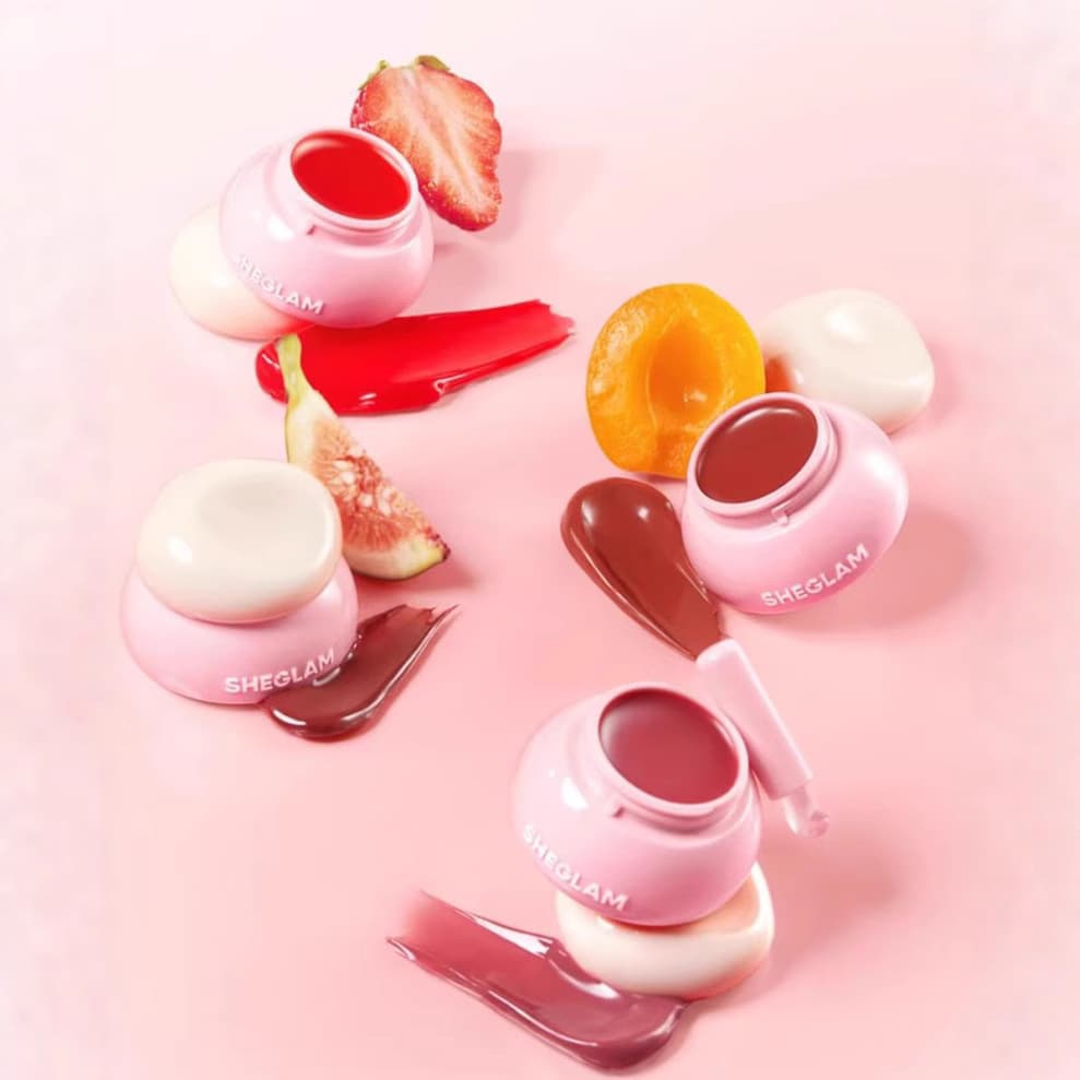 Cross-border Sheglam Pudding Lip Mask Tinted Jelly Lip Balm Lip Glaze Lip Gloss Lip Honey Lip Balm with Lip Brush
