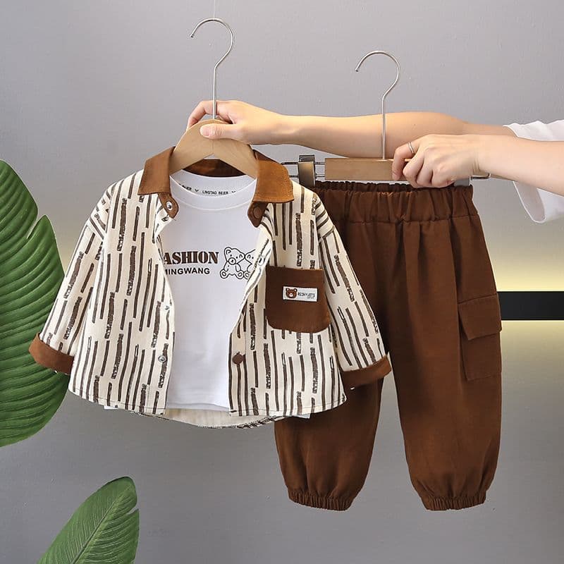 Boys' Spring and Autumn Style Suit 2025 New Children's Two-piece Set Baby Casual Autumn Clothes Baby Clothes Trendy