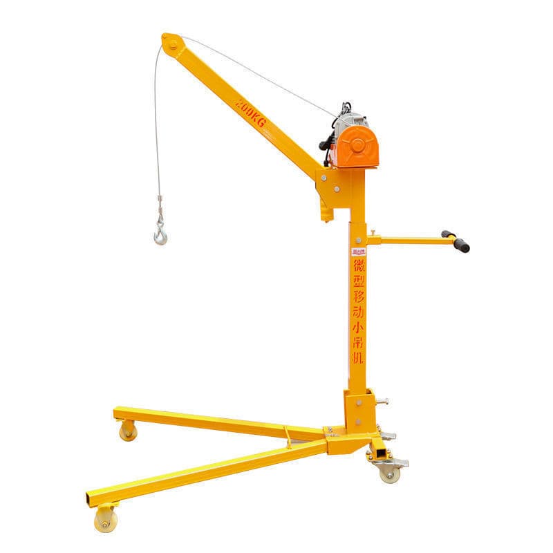 Portable Mini Crane Foldable Hand-crank Lifting Hoist Household Electric Vehicle Mounted Lifting Hoist Simple Mobile Crane