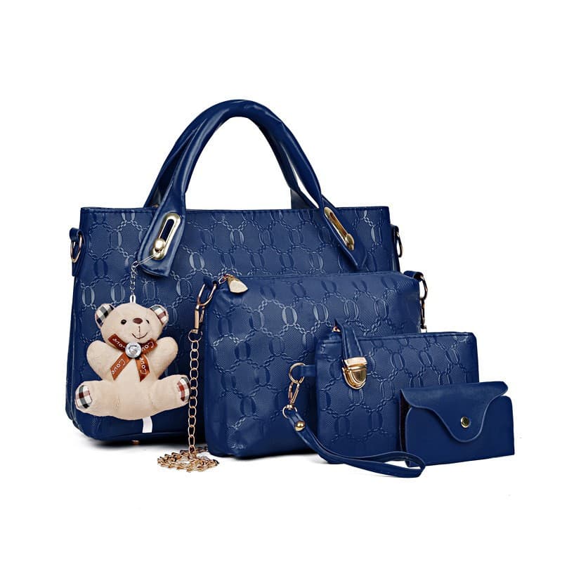 Fashionable Casual Women's Bear Four-piece Set Single Shoulder Slant Cross Handbag Mother-child Bag 2023 New Style Ladies Tote