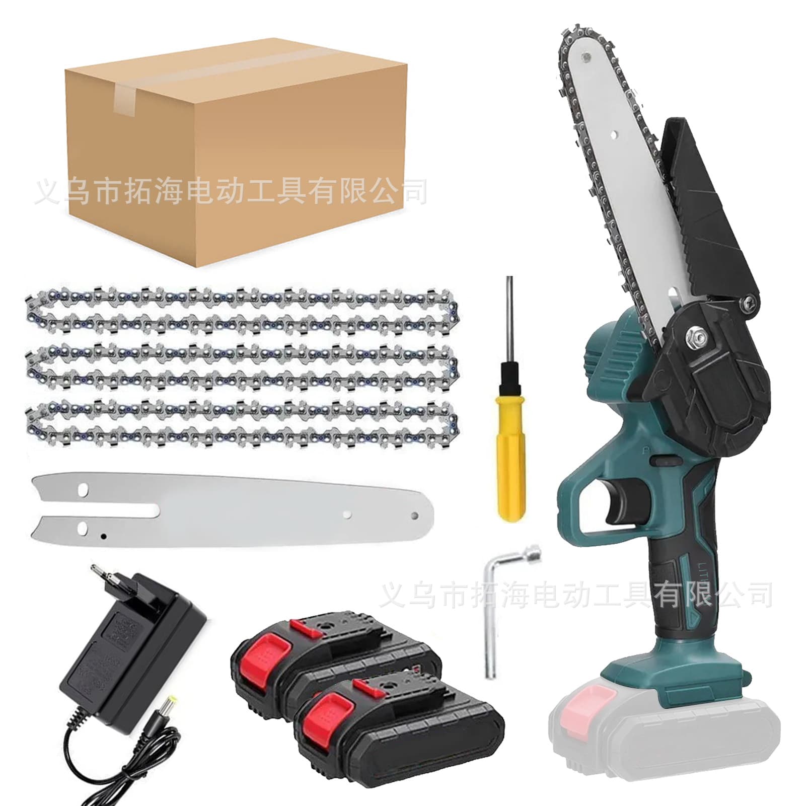 Cross-border 6-inch Mini Electric Chainsaw Rechargeable Small Electric Saw Woodworking One-Hand Saw Garden Logging Handheld Pruning Saw