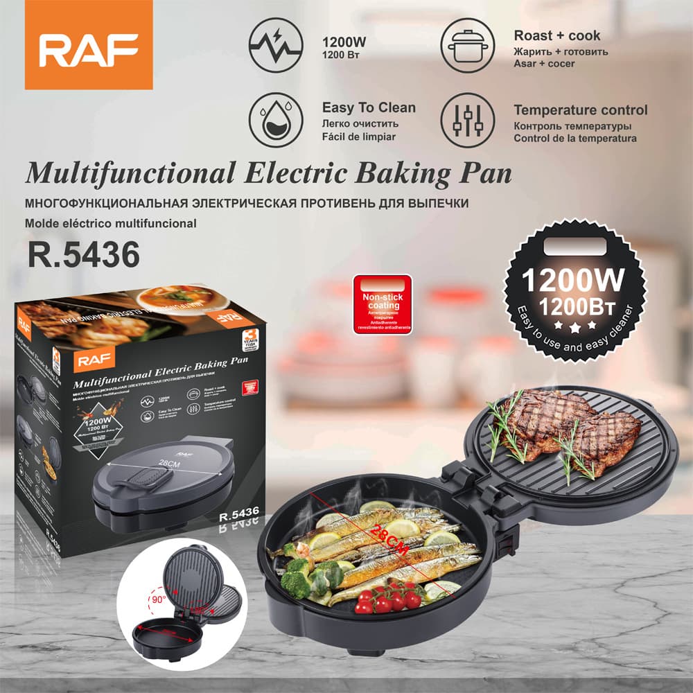 RAF European standard new deepened electric baking pan pizza machine sandwich pizza grill machine double-sided heating crepe machine