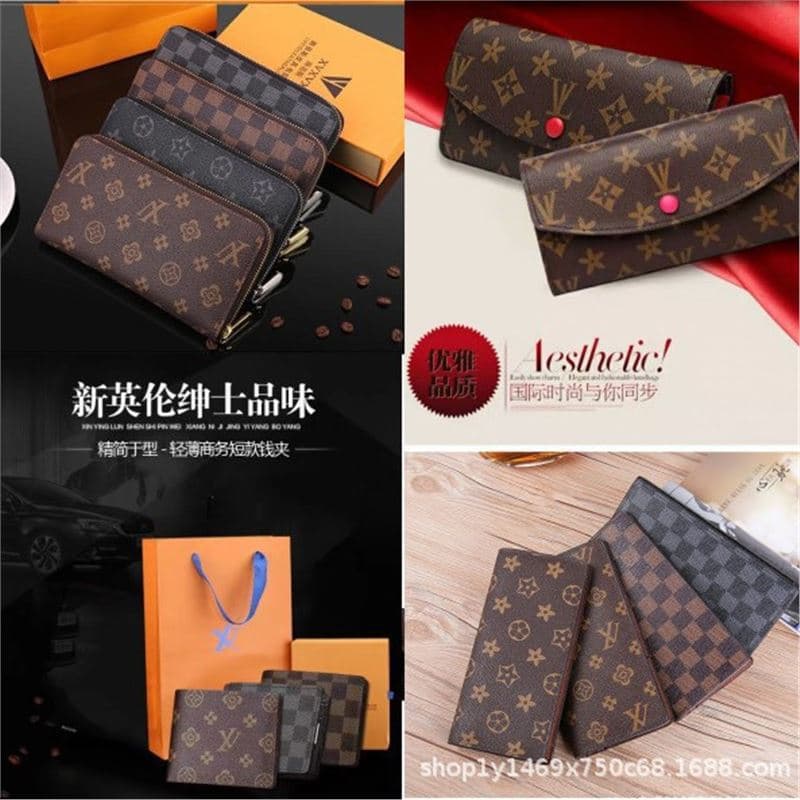 26 years new m lv wallet wallet men's bag women's bag clutch bag clutch bag cowhide hand bag wallet bag change
