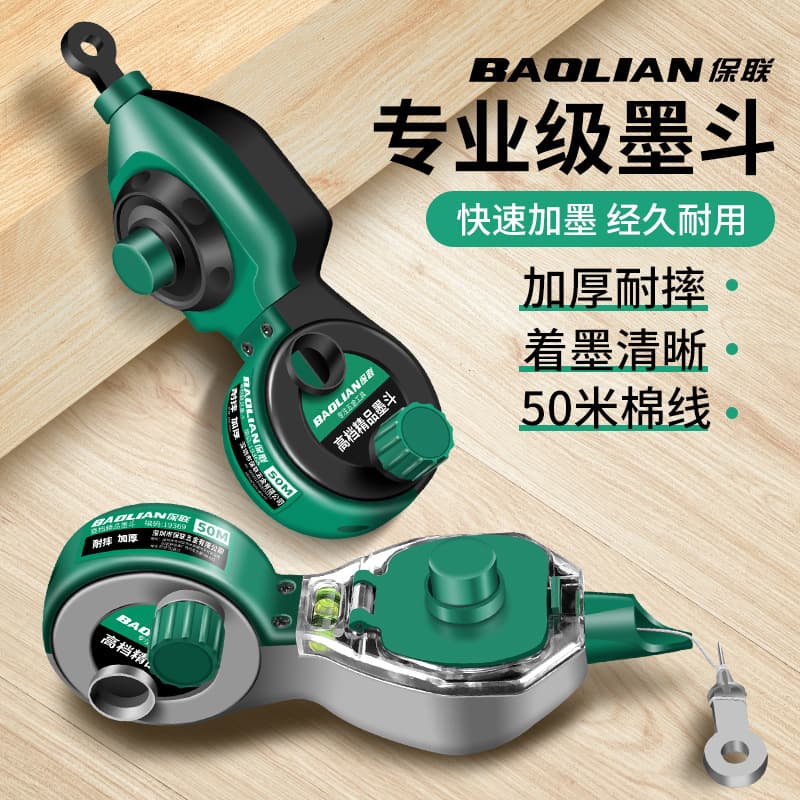 Ink Marker for Construction Site Line Marking, Woodworking Hand-Crank Ink Marker, Wood Ink Level Line Tool, Durable Line Drawing Ink