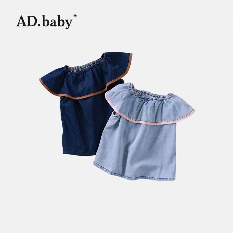 2025 Huzhou Zhili Girls Summer Korean Style Denim Sleeveless Shirt with Ruffled Sleeves