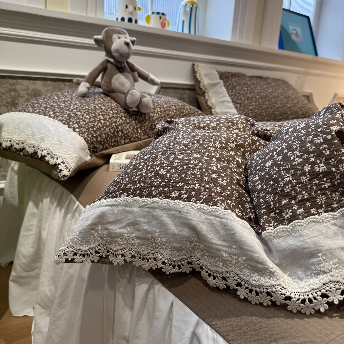 Vintage French Lace Ruffled Tulle Bed Skirt 4-Piece Set Princess Style Bedding 3-Piece Set Duvet Cover Fitted Sheet Wholesale