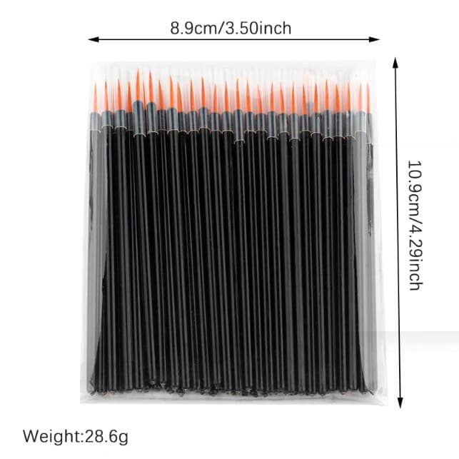 Julong wholesale disposable golden fiber tip eyeliner brush, portable style with cap, fine hard tip for eyeliner gel