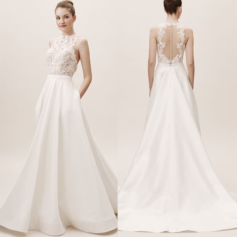 Foreign Trade Light Wedding Dress 2026 New Elegant Simple Texture Satin Main Wedding Dress Lawn Ceremony Travel Photography Wedding Dress Summer