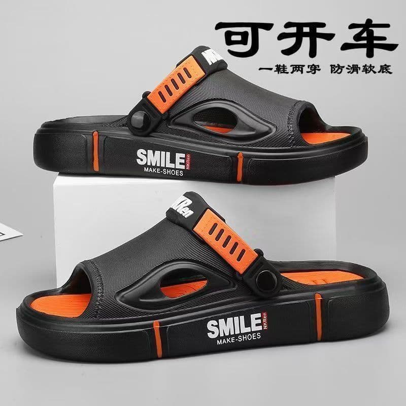 Bantaole summer new non-slip thick-soled sandals men's slippers home sports fashion trend two-wear beach slippers