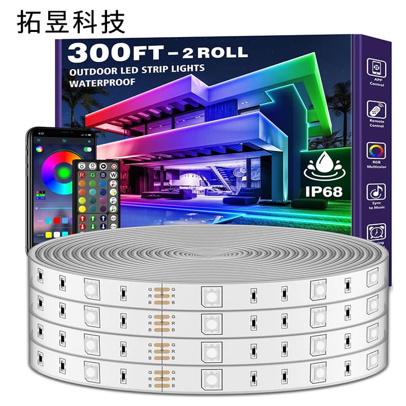 Cross-border E-commerce Hot Selling LED Strip Waterproof Kit IP68 Outdoor RGB Bluetooth 44-key AP Control RGB Strip Light