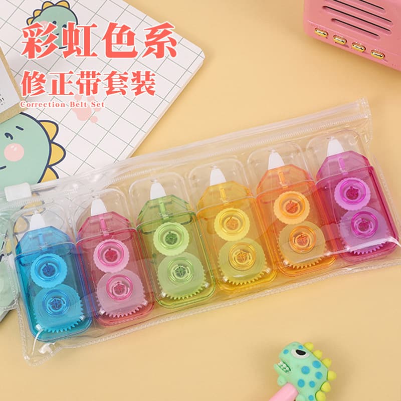 Extra Large Capacity 6-Pack Correction Tape, Bulk Wholesale Correction Tape for Cross-Border, Learning Stationery, Office Supplies Correction Tape