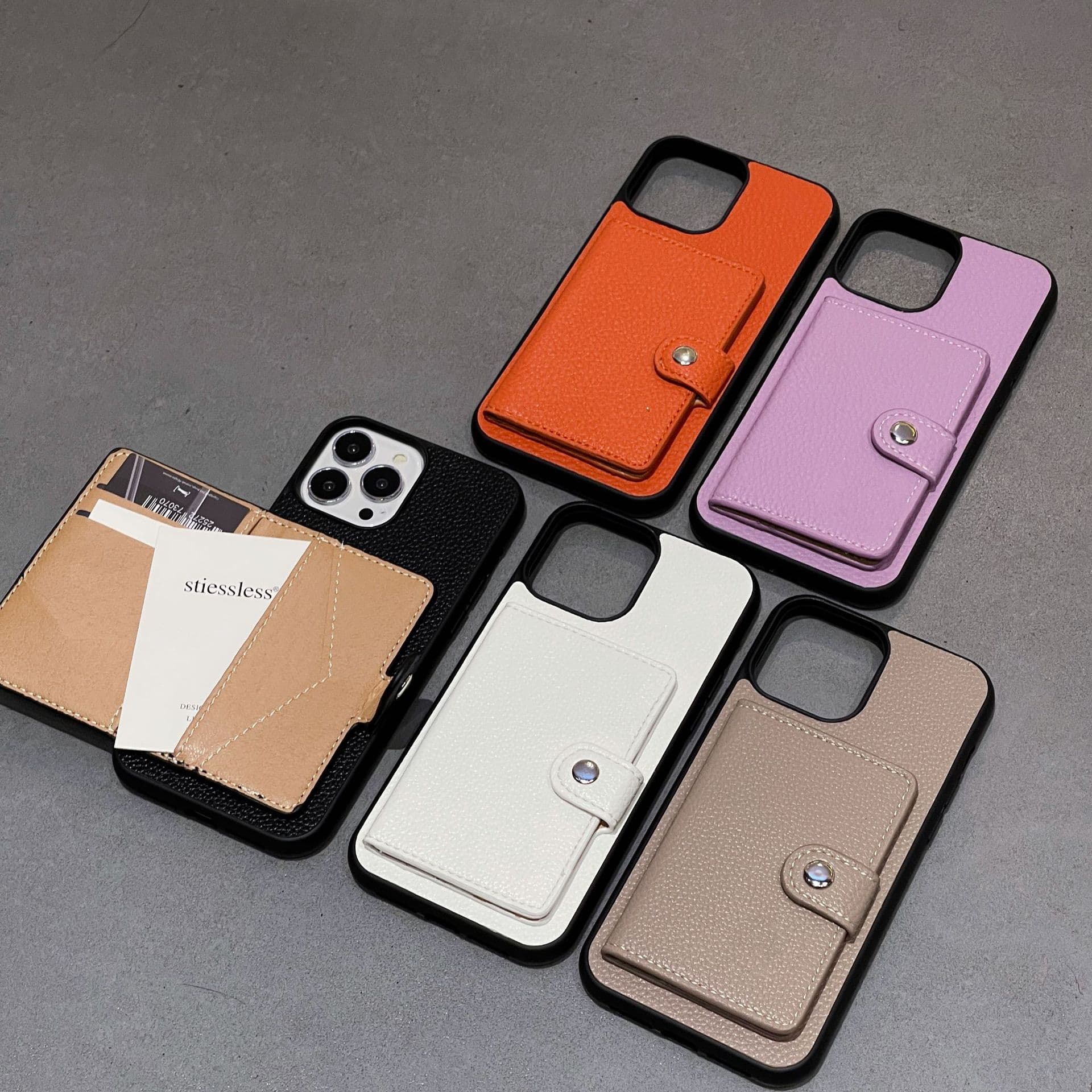 Japanese and Korean card holders are suitable for Apple 17Pro mobile phone case 12 women 11max Apple 13promax leather x protective cover