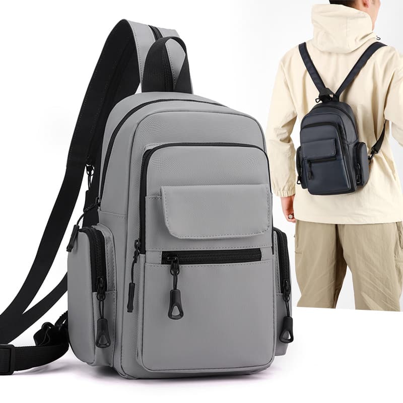 Cross-border new men's chest bag, trendy and versatile backpack, casual and lightweight outdoor shoulder bag, commuter travel backpack