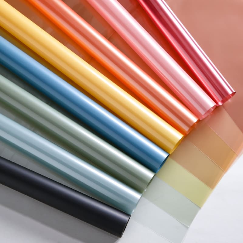 Flower packaging opp jelly film 4.7 silk color cellophane waterproof transparent crystal paper bouquet packaging jelly film