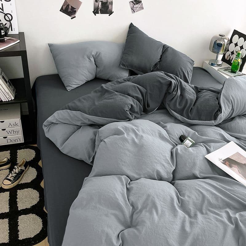 Class A extra soft and thick baby cotton four-piece bed sheet and duvet cover set, suitable for sleeping naked, dormitory bed three-piece set, fitted sheet 4