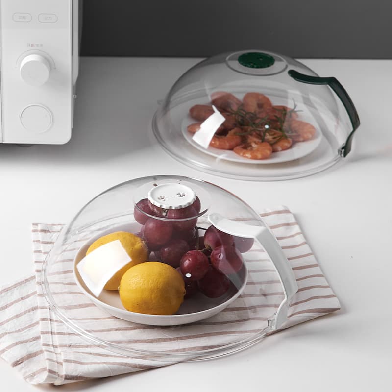 Microwave Oven Round Transparent Heating Cover, Oil-Proof Splash-Proof Food Vegetable Cover, Household Dust-Proof Mosquito-Proof Fly Insulation Fresh-Keeping Cover
