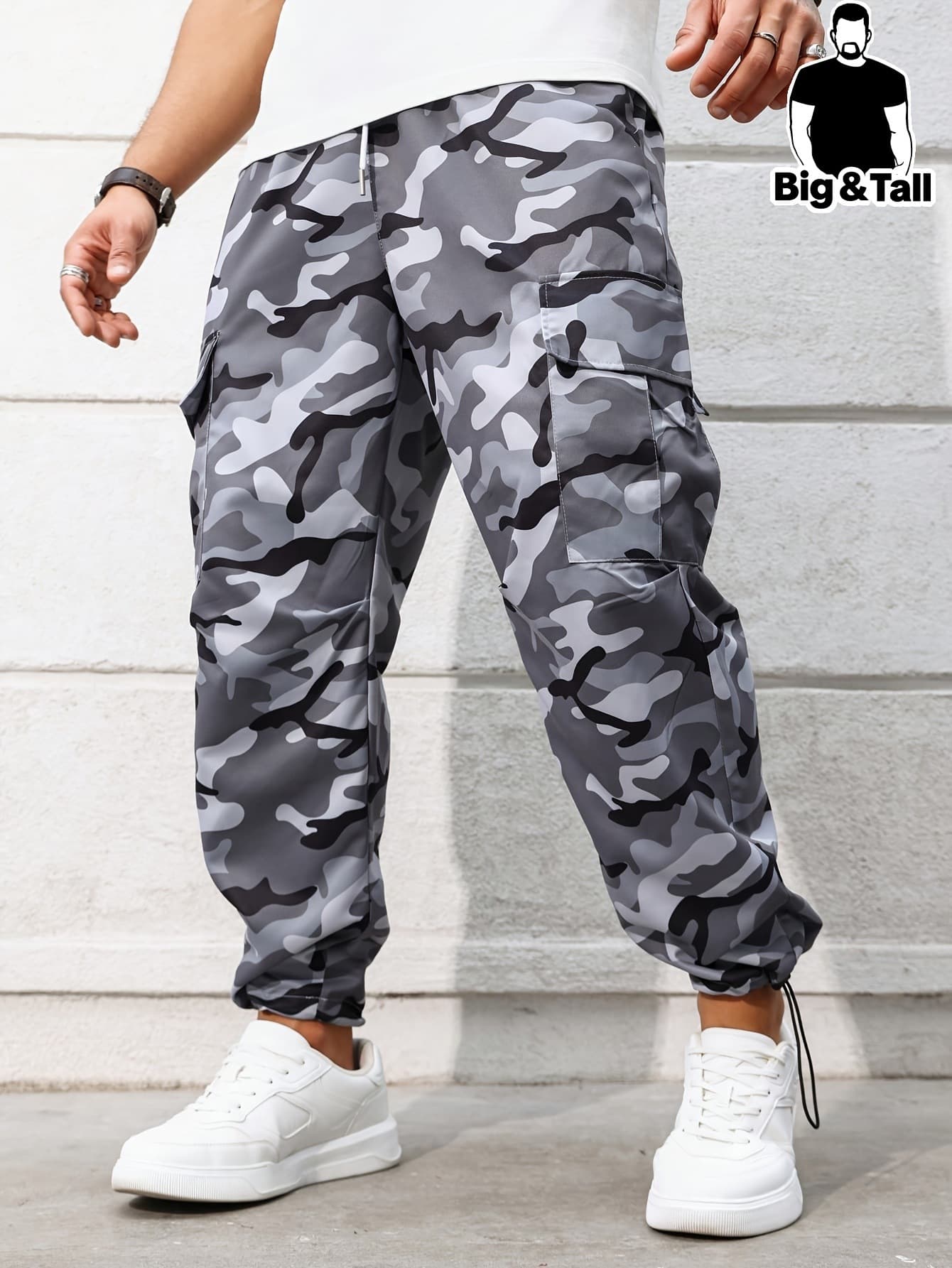 Plus Size Men's Camouflage Casual Cargo Pants