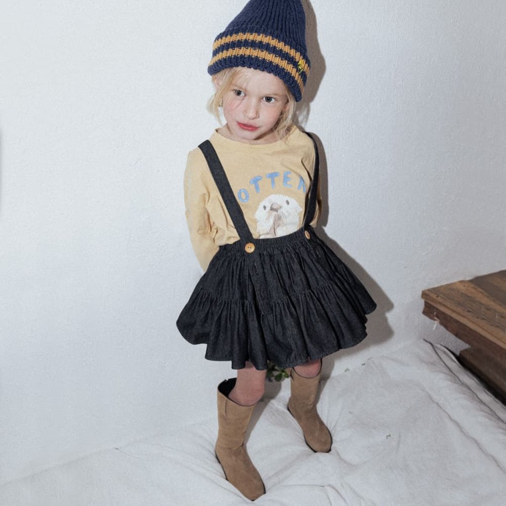 Two-Way Wear Spring Summer Autumn Winter Children's Denim Pinafore Dress Toddler Formal Dress Strapless Girl's Large Flare Tiered Skirt