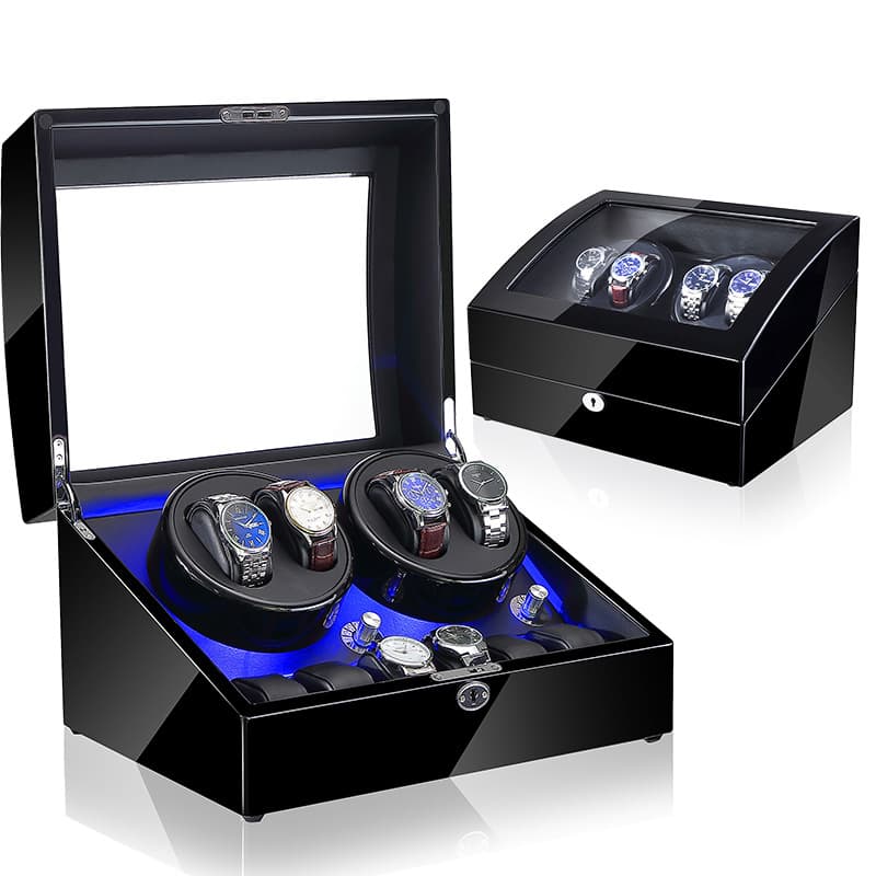 Wholesale 5-speed automatic wooden watch shaker mechanical watch rotating winding gift box electric motor watch shaker watch