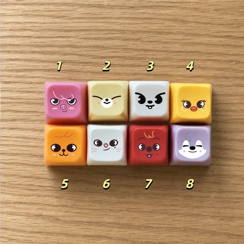 Original Stray Kids Lee Yong-bok Felix Bang Chan Lee Min-ho Glowing Keycap Pendant Keychain JP031