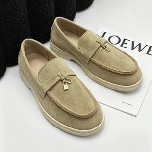 Men's Summer Retro Old Money Style Slip-On Loafers, Unisex Suede Driving Shoes