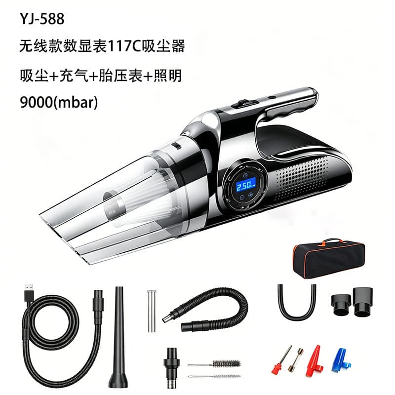 Vacuum cleaner household wireless cross-border large suction pressure gauge car tire inflator vacuum dual-use all-in-one machine