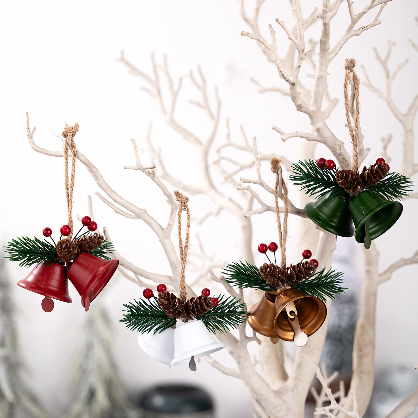 Haobei's new Christmas decorations creative red small bell pendant home decoration golden bell tree pendant