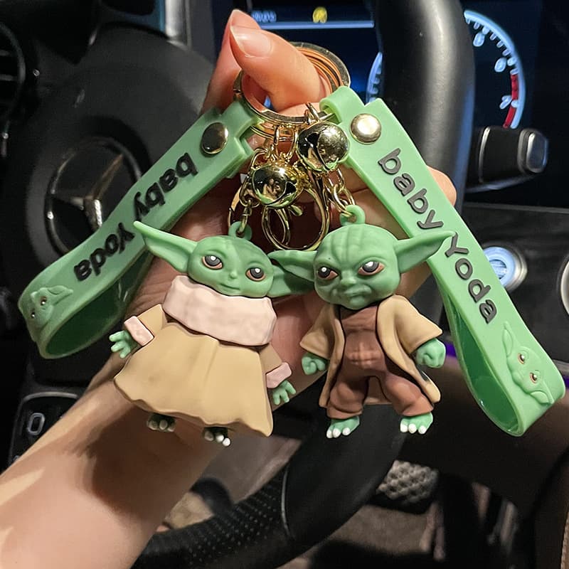Adorable Yoda Baby Silicone Keychain Bag Charm for Women Star Wars Cartoon Drip Glue Pendant Soft Toy Decoration