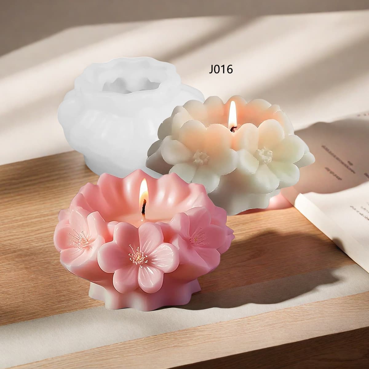 Sakura Candle Silicone Mold DIY Cherry Blossom Cup Candle Handmade Soap Resin Candle Cup Silicone Mold
