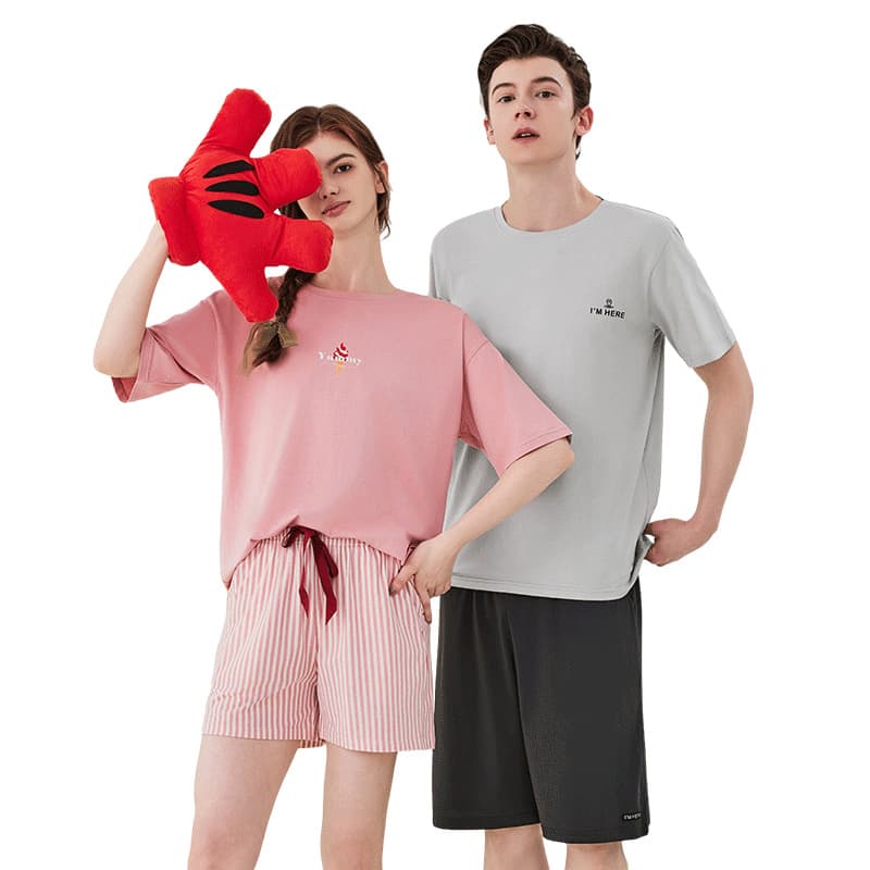 Lenzing Modal Cotton Pajama Set for Men - Thin Short Sleeve and Shorts, Summer Lightweight Set, Fast Shipping