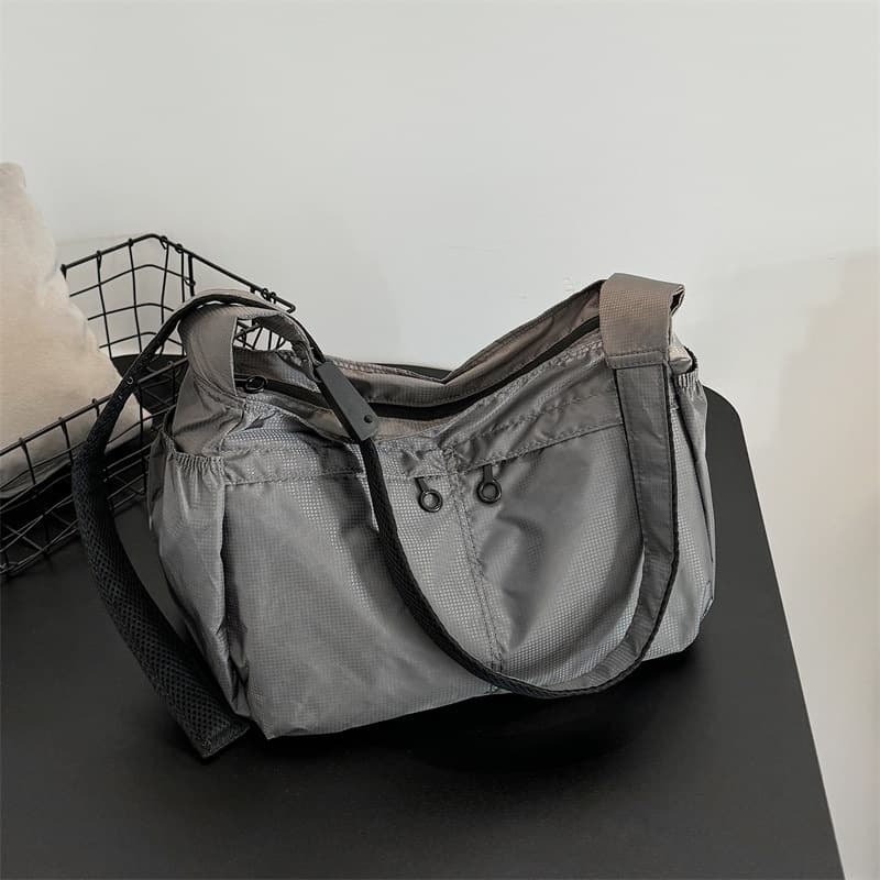 Cross-border Sports Men's Crossbody Bag Japanese Style Waterproof Canvas Dumpling Bag Large Capacity Tote Bag Cycling Shoulder Bag