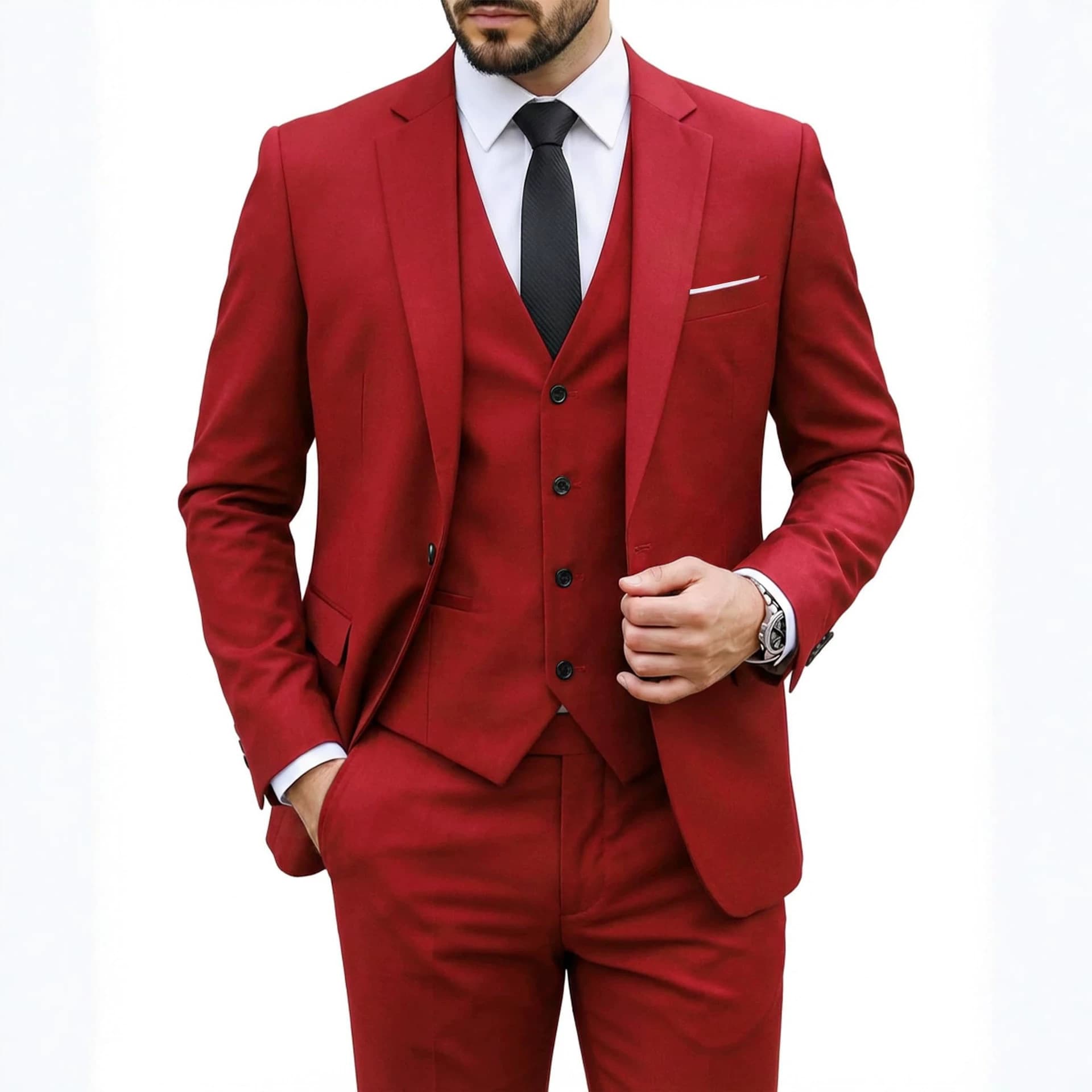 Premium Men's Suit Set for Wedding Groom Formal Wear 3-Piece Suit