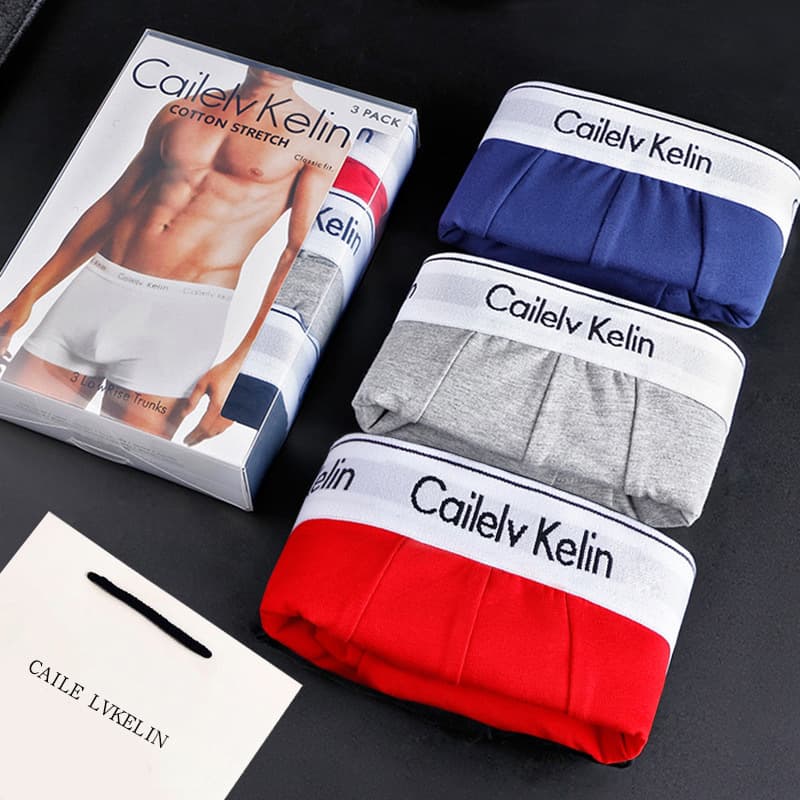cɼckν men's underwear, boxer briefs, pure cotton, large size boxer briefs, shorts, underpants, gift box, foreign trade cross-border