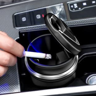 Car Ashtray Universal, Interior Car Accessories, Creative Multifunctional Flame-Retardant Glow-in-the-Dark with Lid Car Ashtray