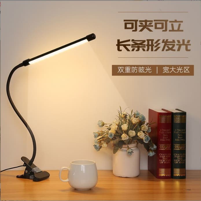 LED Desk Lamp, Eye-Caring Student Dormitory Bedroom Desktop Bedside Reading Clip Small Lamp, Live Streaming Fill Light Factory