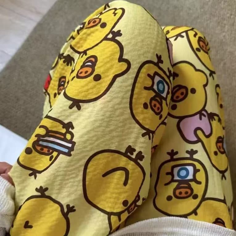 Adorable Chick Sleep Pants Summer Casual Lounge Pants Fashionable Cute Cloud Cotton Cool Pants Wholesale