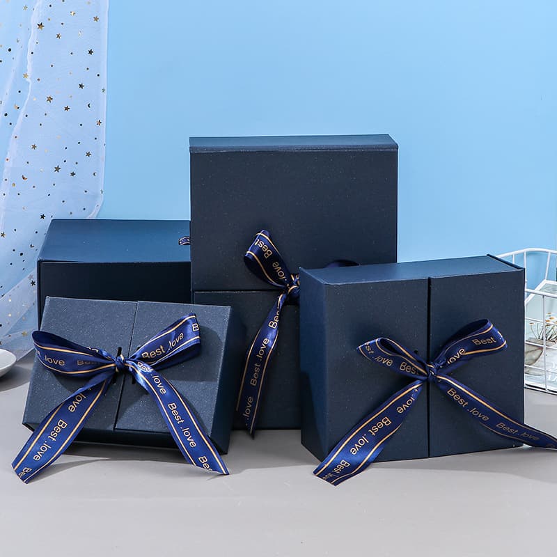 Gray Bow Gift Box Wholesale Minimalist Birthday Gift Box Empty Box Lipstick Packaging Box Gift Box