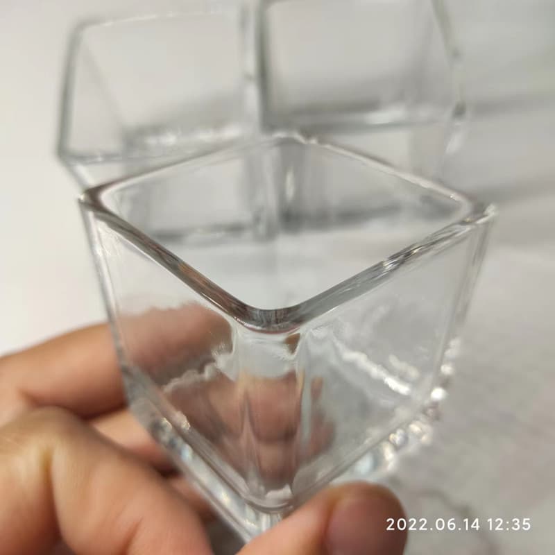 Square Glass Candle Cup Aromatherapy Candle Cup Candle Holder Logo Printing DIY Small Candle Cup 5*56*6 Home