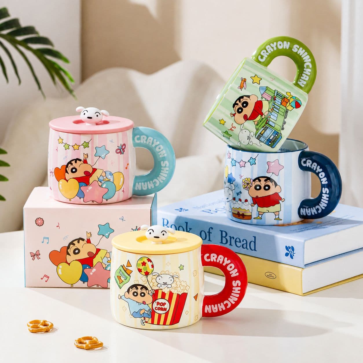 Crayon Shin-chan Party Series Ceramic Mug Kids Milk Measuring Cup Office Coffee Cup Gift Wholesale